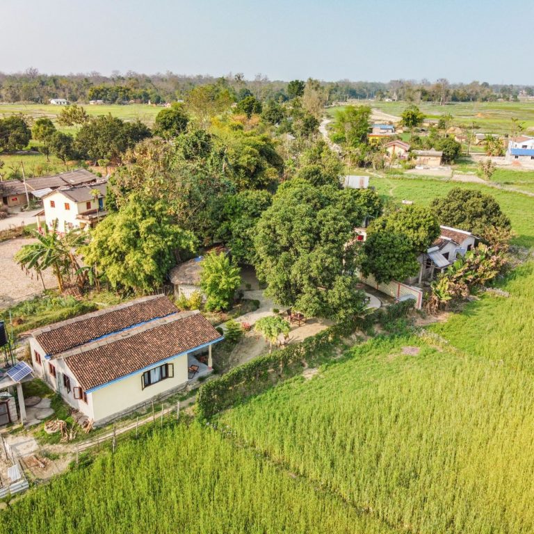 Drone view on Bardia Homestay Nepal