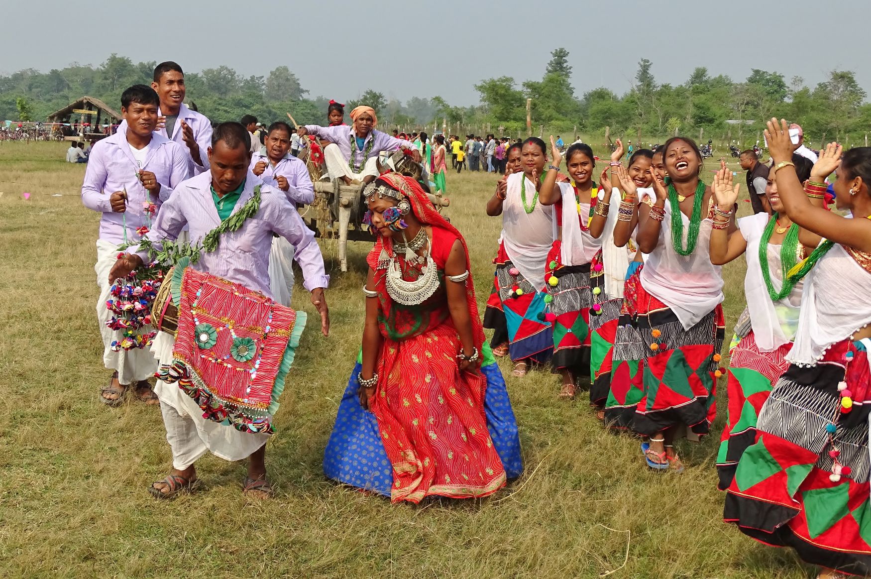 Tharu dancing Dashain Bardiya Nepal